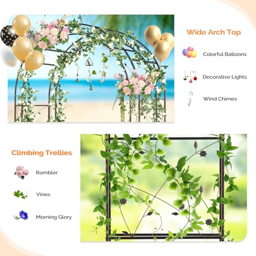 Garden Arbor Arch for Wedding Ceremony Party (Arch Top, Bronze)