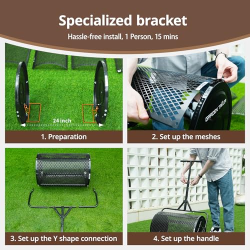 Compost Spreader 24 Inch Peat Moss Spreader