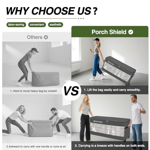 Rolling Cushion Storage Bag with Wheel 62"L x 20"W x 28"H