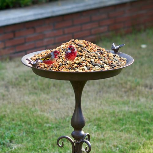 Dia 18" W*28" H Large Metal Bird Bath with Stand