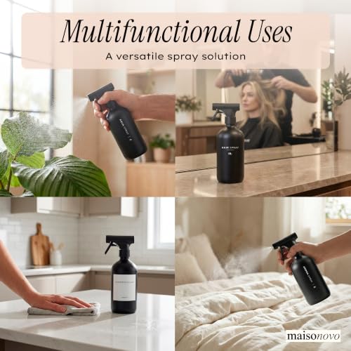 Black Glass Spray Bottle for Hair (2 Count)
