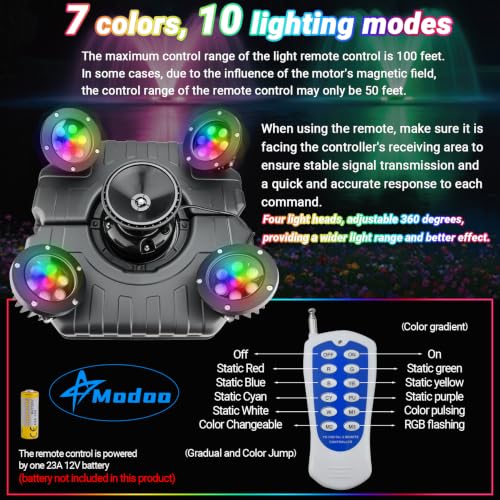 Pond Fountain Aerator with Lights