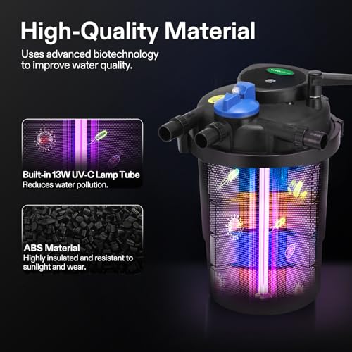 Bio Pressure Pond Filter for Ponds Ranging 1000 (13"×13"-1840)