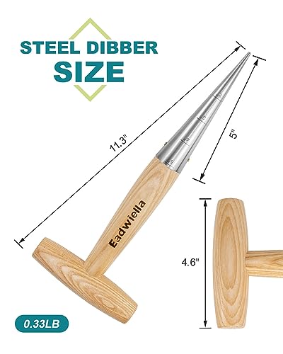 Dibber with 5 Inch Measurements Seed Dibber Garden Tool Hand Dibbler Seed Planter Tool Seed Dispenser Hole Digger for Planting Small Seeds Seedlings Sowing Seeds Transplanting Plants