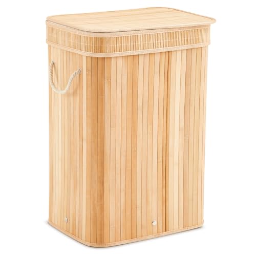1 Pack 21 Gallon Bamboo Slim Trash Can with Lid