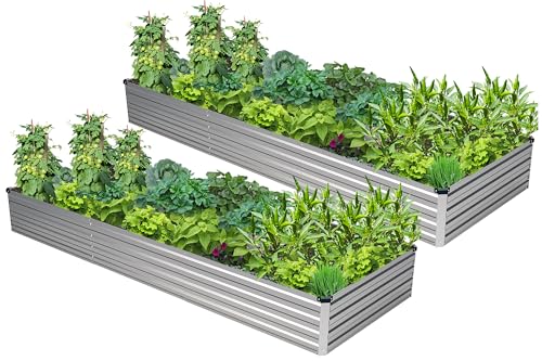 2PCS 10x3x1ft Galvanized Raised Garden Bed (2 Count)