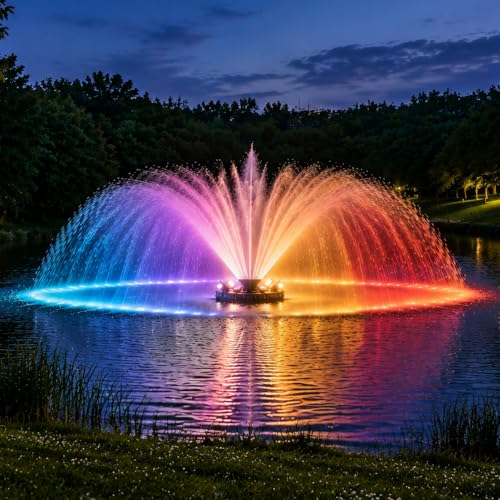 Pond Fountain Aerator with Lights