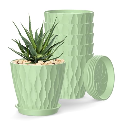 4 Inch Plant Pots (Green / 4inch)