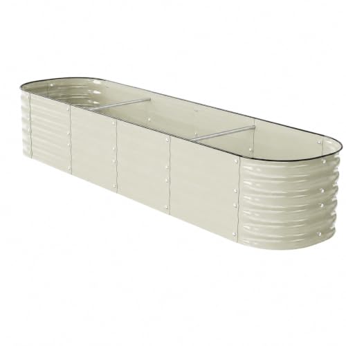 8x2 Galvanized Raised Garden Bed (Beige / 8 × 2 × 1.4 FT ( 9 in 1 ))