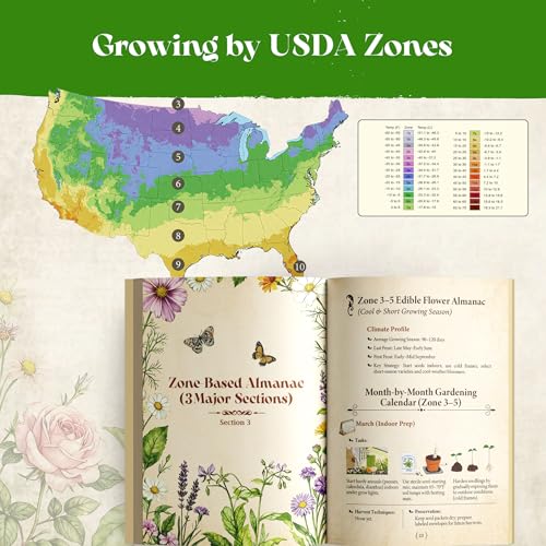 Lush&Dew Edible Flower Seed Bank with Almanac (32 Count)
