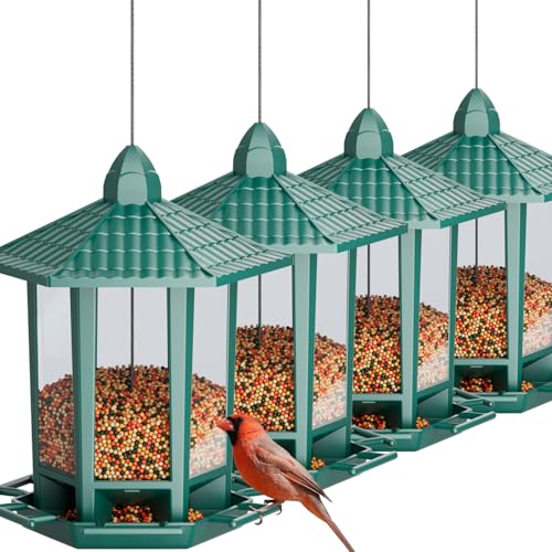 4 Pack Bird Feeders for Outdoor Hanging