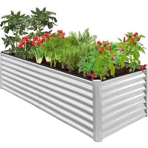 8x4x2ft Outdoor Metal Raised Garden Bed