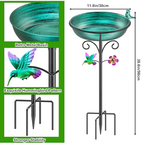 38.6in Bird Baths for Outdoors