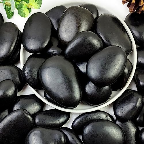 40lbs Black Rocks for Landscaping