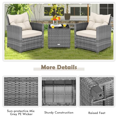 3 Pieces Patio Furniture Set