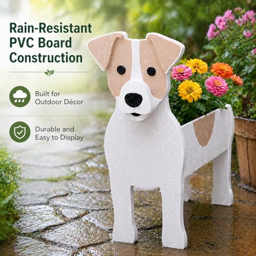 Small Jack Russell Dog Planter Plant Pots