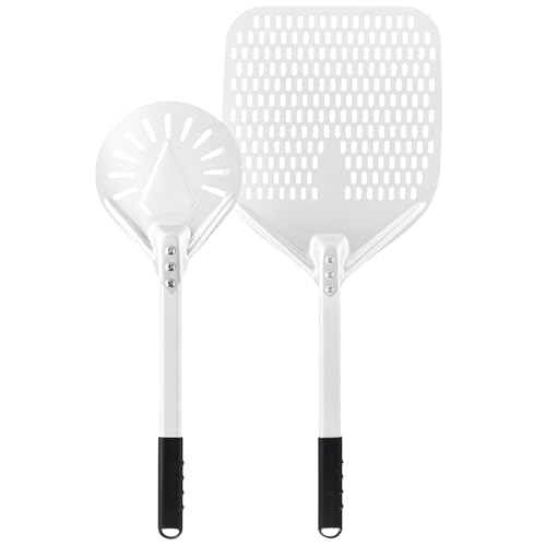12 Inch + 7 Inch Perforated Pizza Peel Set (2 Count)