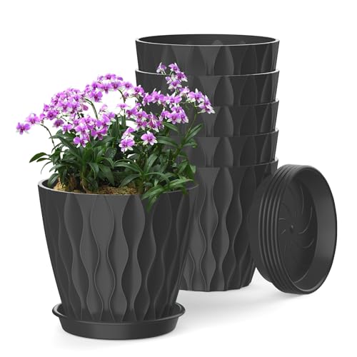 6 Inch Plant Pots (Black / 6inch)