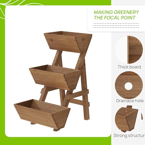 3 Tier Vertical Garden Planter Raised Garden Bed Tiered Planter Box Outdoor