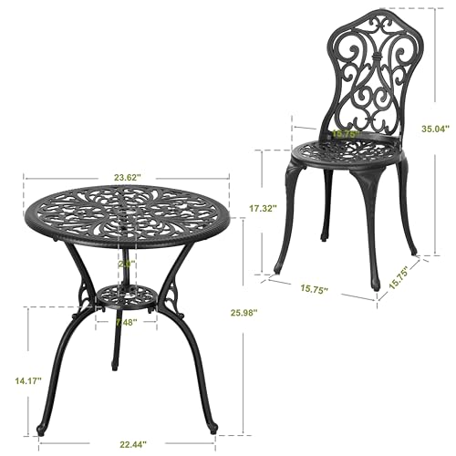 3 Pieces Patio Bistro Set