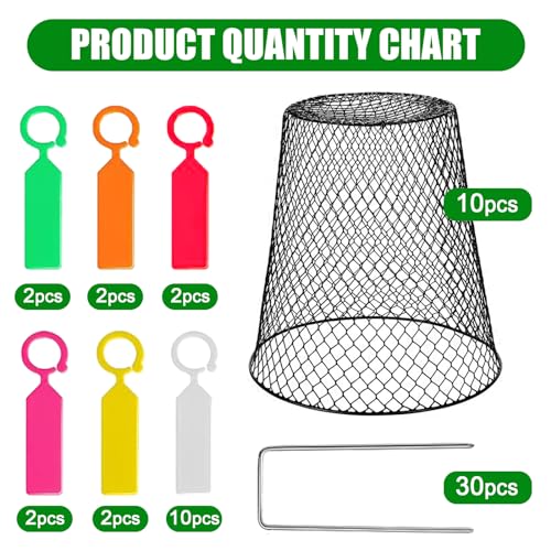 10 Pack 9.13"×9.13" Chicken Wire Cloche Plant Covers (20 Count)