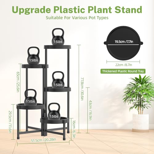 5 Tier Folding Plant Stand Indoor Outdoor
