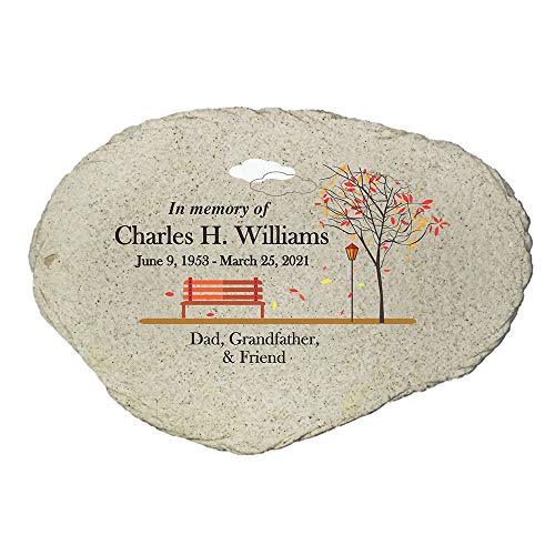 Personalized Memorial Garden Stone (Empty Bench / Large)