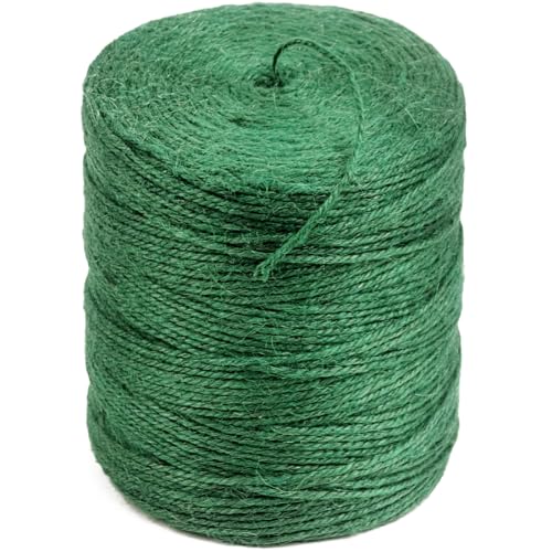 PerkHomy Garden Twine Strong Natural Jute 800 Feet Long Green Twine for Gardening Tomato Climbing Plant Tie Floristry Crafts Gift Wrapping Packing Decor (Green / 2mm x 800ft)