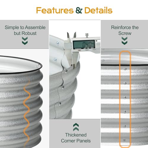 5 x 2 x 1.5 ft Oval Galvanized Raised Garden Bed Kit