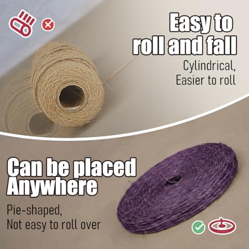 2mm Natural Jute Twine String Thin for Craft Plant Garden Gift Wrapping Christmas Handmade Art Decoration Packing String Home Art Decoration (Purple / 2mm * 328 Feet)