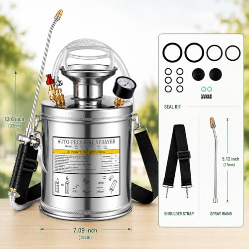1Gal Stainless Steel Pump Up Sprayer Reinforced Hose