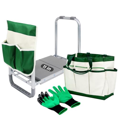 Foldable Garden Kneeler Seat with 11'' Wider Pad Kneeling and Seat