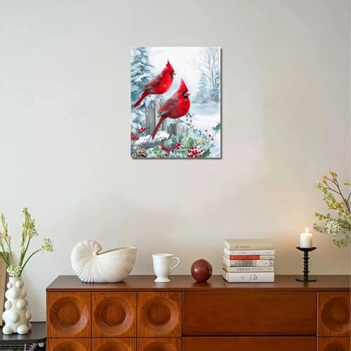 Cardinal Wall Art (24"L x 30"W / Bird Canvas Wall Art)
