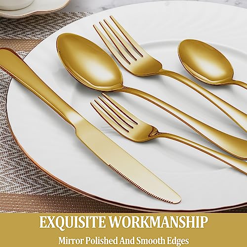 16 Piece Gold Dinner Forks Set (16 Count)
