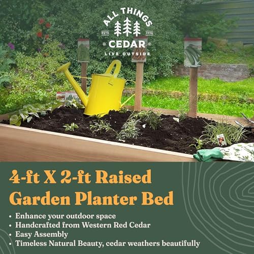 4-ft X 2-ft Raised Garden Planter Bed, Western Red Cedar Build