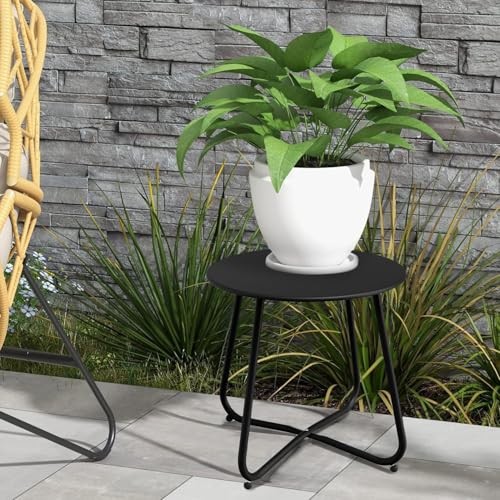 Black Patio Side Table
