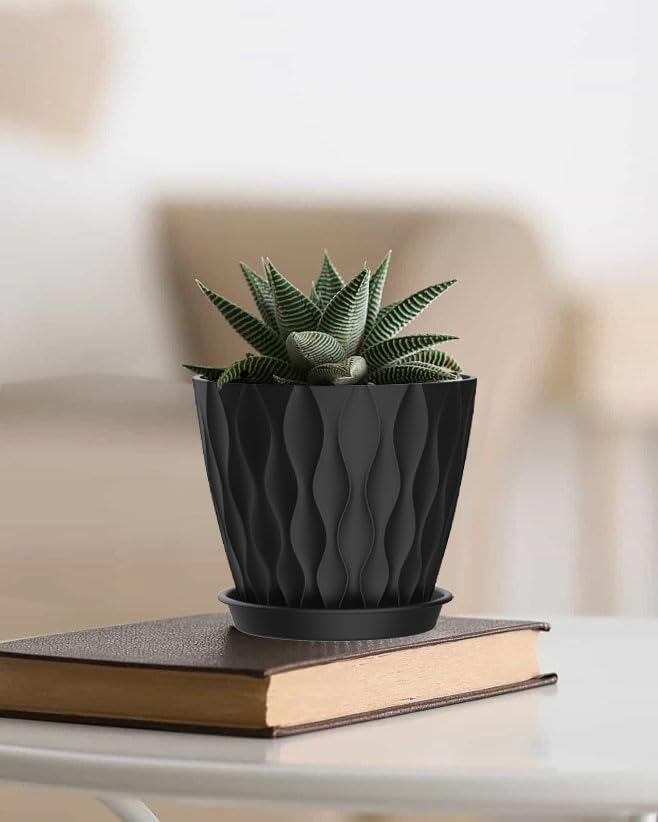 6 Inch Plant Pots (Black / 6inch)