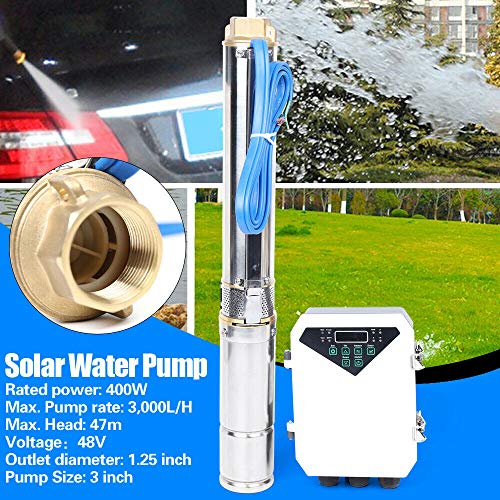 3 Inch Solar Water Pump Submersible Well Deep Bore Screw Well Garden Irrigation Kit with MPPT Controller