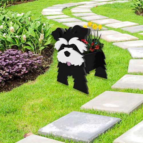 Black Schnauzers Dog Planter Pots