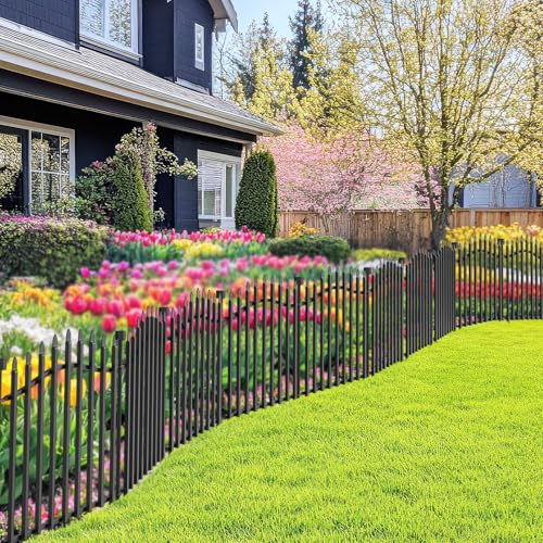 No Dig Garden Fence 24" H x 22.5'L Decorative Yard Dog Outdoor Panels (24 in(H) X 11.25 ft(L))