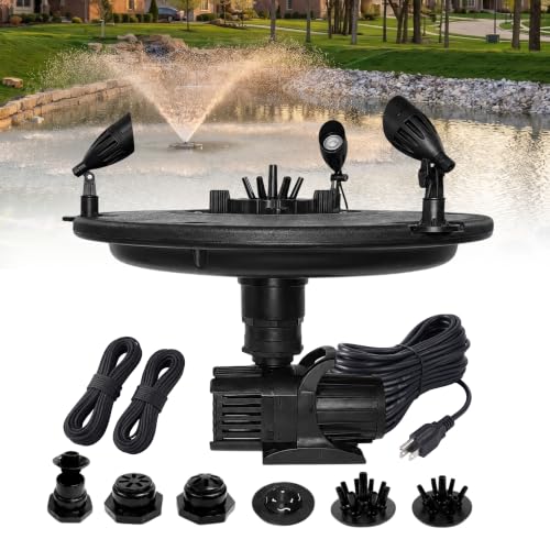 1 2 HP Floating Fountain & Aerator for Ponds and Lakes with 100 ft Cord