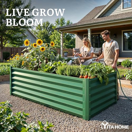 6x3x3ft Large Raised Garden Bed Kit (Green / 6x3x3ft)
