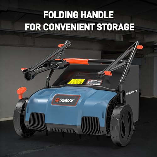12 Amp 13 Inch Corded Electric Dethatcher and Scarifier with Collection Bag