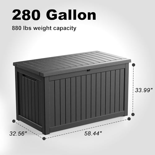 280 Gallon Resin Deck Box (Patterned Black / 280 Gallon)