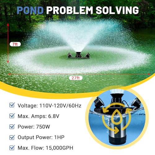 Pond Fountain Aerator with 4