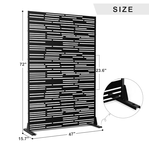Metal Privacy Screen Outdoor 72" H×47" W