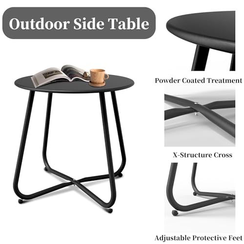 Black Patio Side Table