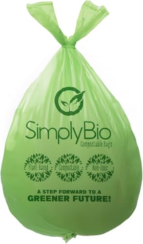 3 Gallon Compostable Trash Bags (3 GAL, Handle Bags, 80 Count)