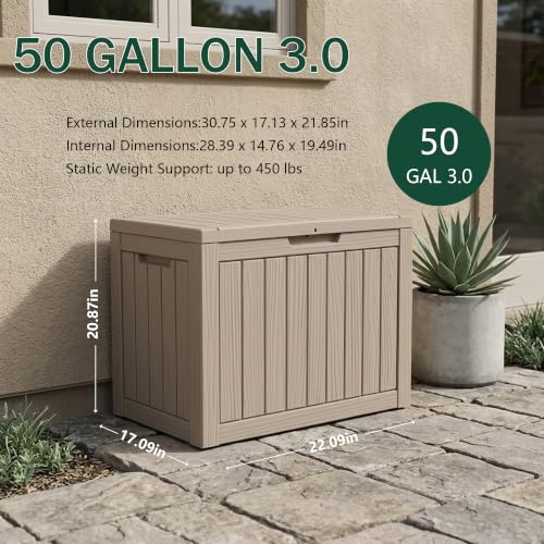 Outdoor Storage Box (Grey / 50 Gallon 3.0)