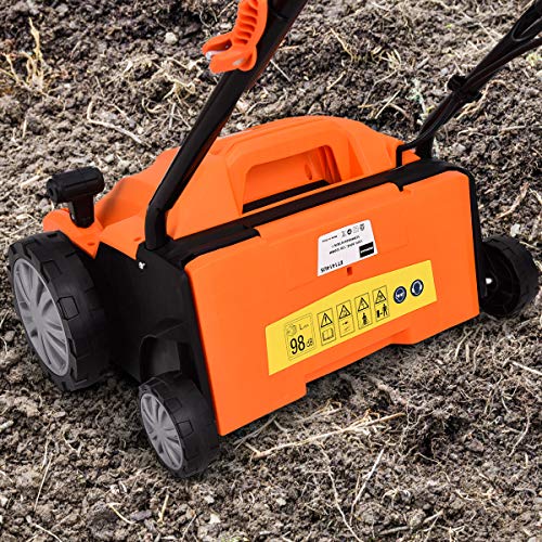 2-in-1 Lawn Dethatcher and Scarifier, 3 Level Depth Adjustable Weeder w/ 11 Gallon Collection Bag & 2 Removable Blades, 13-Inch 12 Amp Corded Electric Scarifier for Garden & Yard